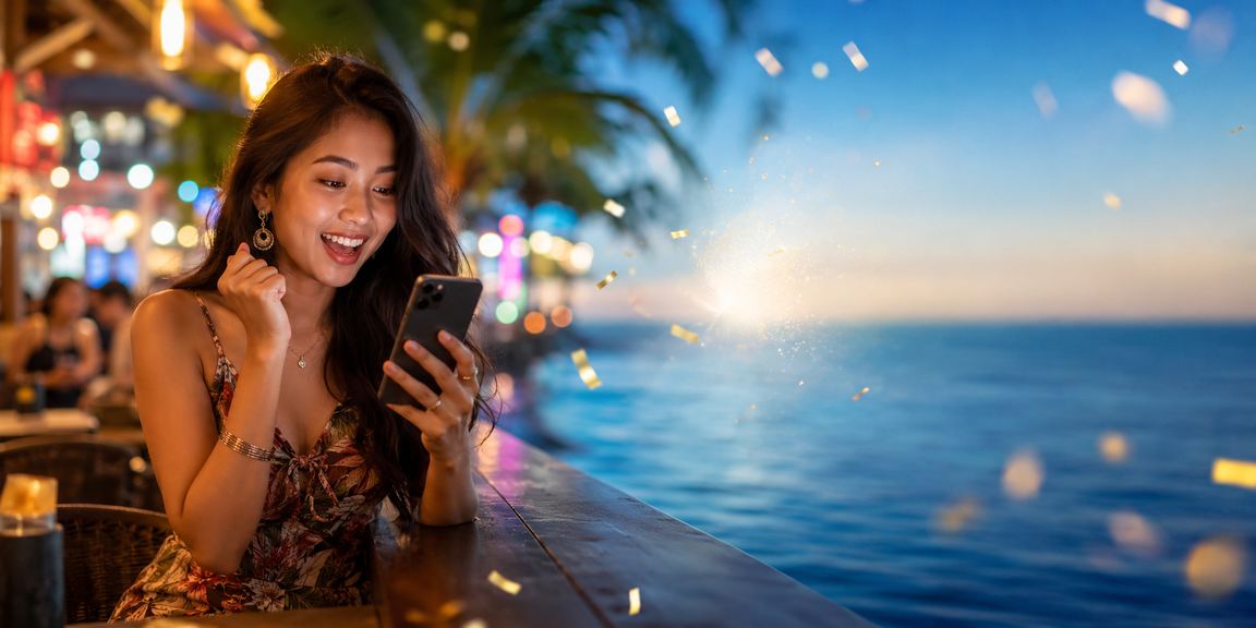 Pengguna menikmati cashback bonus sambil menyusuri pasar malam Indonesia