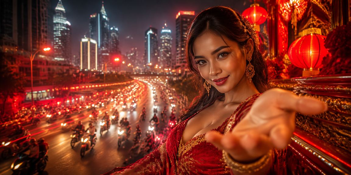 Tampilan kasino neon malam hari menampilkan suasana hiburan digital yang memukau